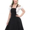 Collectif Kayden Braces 50's Swing Dress Black New In