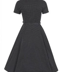 Collectif Caterina Mini Polkadot 40's Swing Dress Black New In