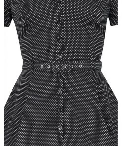 Collectif Caterina Mini Polkadot 40's Swing Dress Black New In