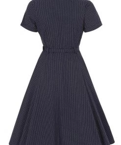 Collectif Caterina Polkadot 50's Swing Dress Navy