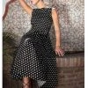 New In Collectif Frances Polkadot 50's Swing Dress Black