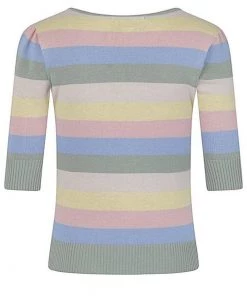 Collectif Chrissie Teacup Stripe 50's Jumper Multi