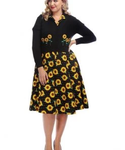 Collectif Abigail Sunflower 40's Cardigan Black