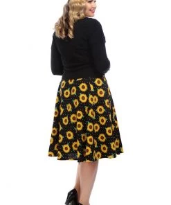 Collectif Abigail Sunflower 40's Cardigan Black