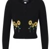 Collectif Abigail Sunflower 40's Cardigan Black