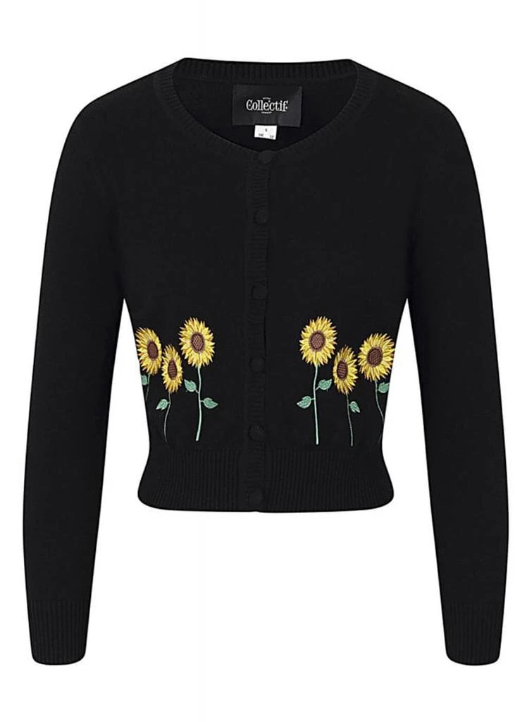 Collectif Abigail Sunflower 40's Cardigan Black