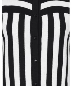 Collectif Lailie Striped 60's Cardigan Black White New In