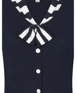 Collectif Doreen 40's Cardigan Navy White New In