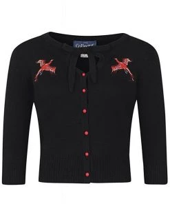 Collectif Charlene Phoenix 50's Cardigan Black