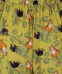 Collectif Alizee Pantherology 70's Trousers Green