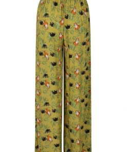 Collectif Alizee Pantherology 70's Trousers Green