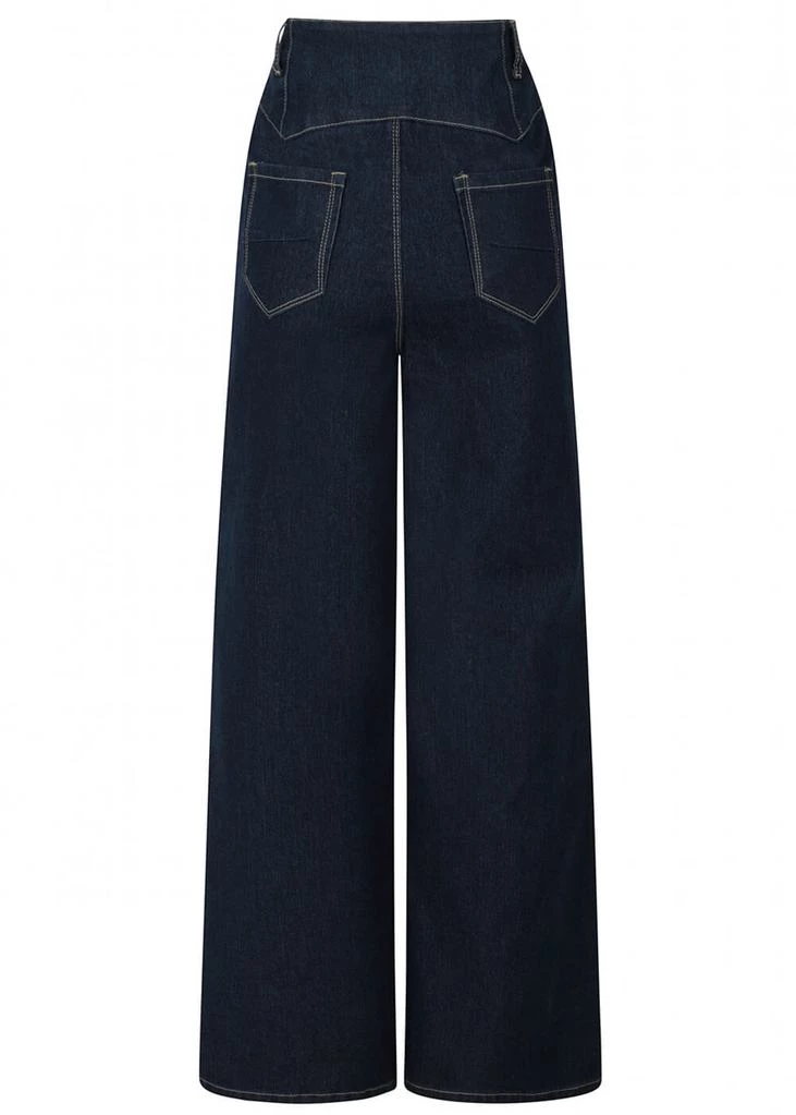 Collectif Rebel Kate Wide Leg 50's Jeans Navy Blue