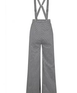 Collectif Glinda Houndstooth 40's Trousers Black White New In