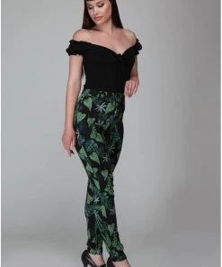 Collectif Maddie Black Forest 50's Trousers Black New In