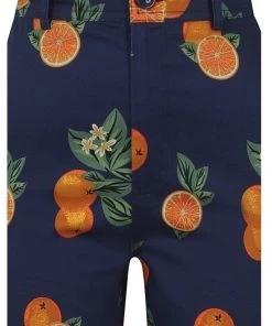 New In Collectif Maddie Oranges 50's Trousers Navy