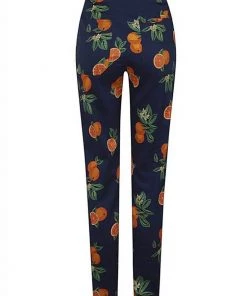 New In Collectif Maddie Oranges 50's Trousers Navy