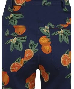 New In Collectif Maddie Oranges 50's Trousers Navy