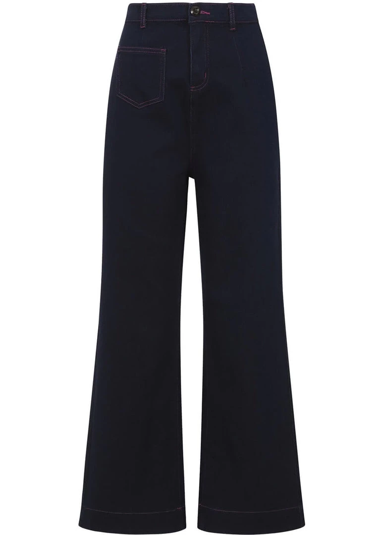 Collectif Delphine Denim 70's Jeans Navy Blue