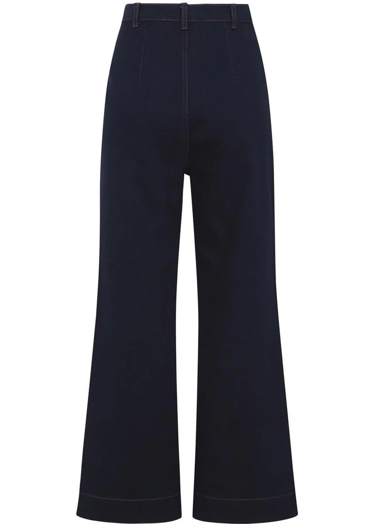 Collectif Delphine Denim 70's Jeans Navy Blue