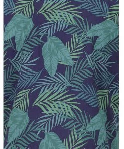 Collectif Mattie Cool Palm 50's Swing Skirt Blue