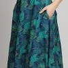 Collectif Mattie Cool Palm 50's Swing Skirt Blue