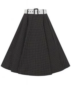 Collectif Clair Mini Polkadot 50's Swing Skirt Black White