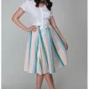 New In Collectif Matilde Teacup Stripe 50's Skirt Multi