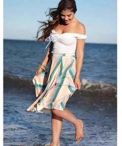 New In Collectif Matilde Teacup Stripe 50's Skirt Multi