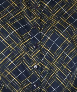 Collectif Sammy Hatch Check 50's Tie Blouse Top Navy New In