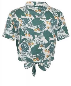 New In Collectif Sammy Bird Of Paradise 50's Blouse White