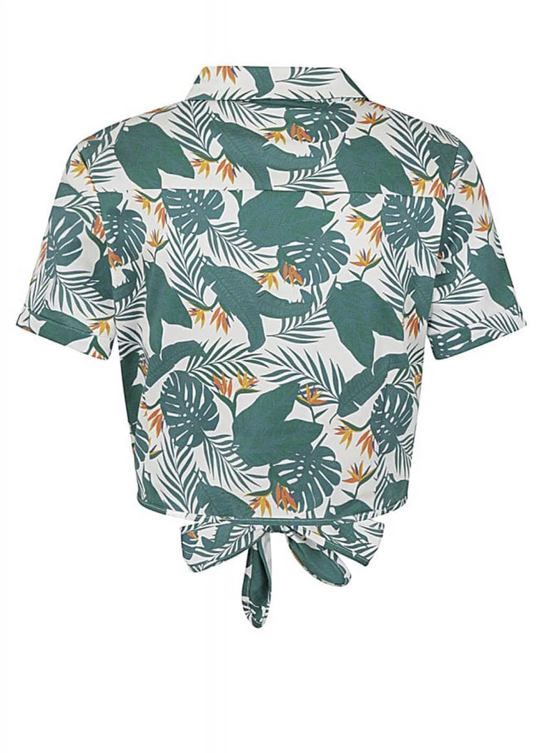 New In Collectif Sammy Bird Of Paradise 50's Blouse White