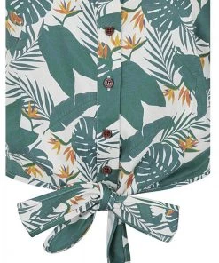 New In Collectif Sammy Bird Of Paradise 50's Blouse White