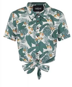 New In Collectif Sammy Bird Of Paradise 50's Blouse White