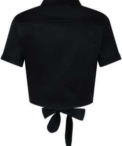 Collectif Sammy Tie 40's Blouse Black