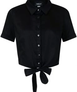 Collectif Sammy Tie 40's Blouse Black