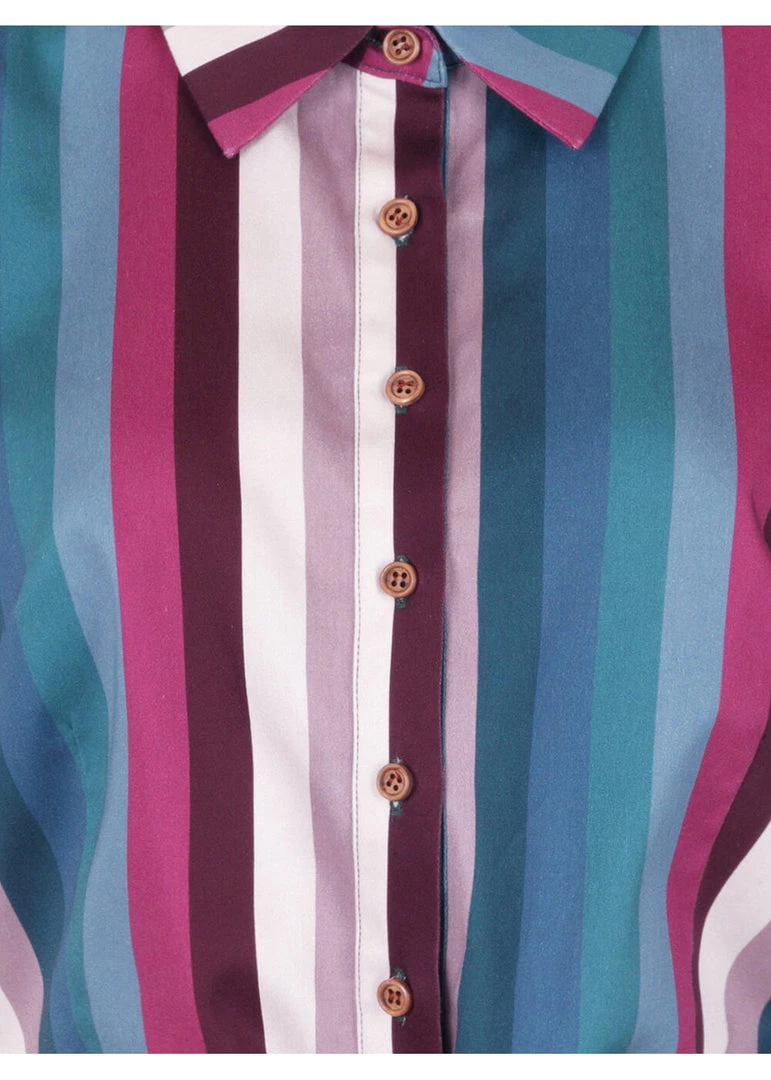 Collectif Sammy Paradise Stripe 50's Blouse Multi