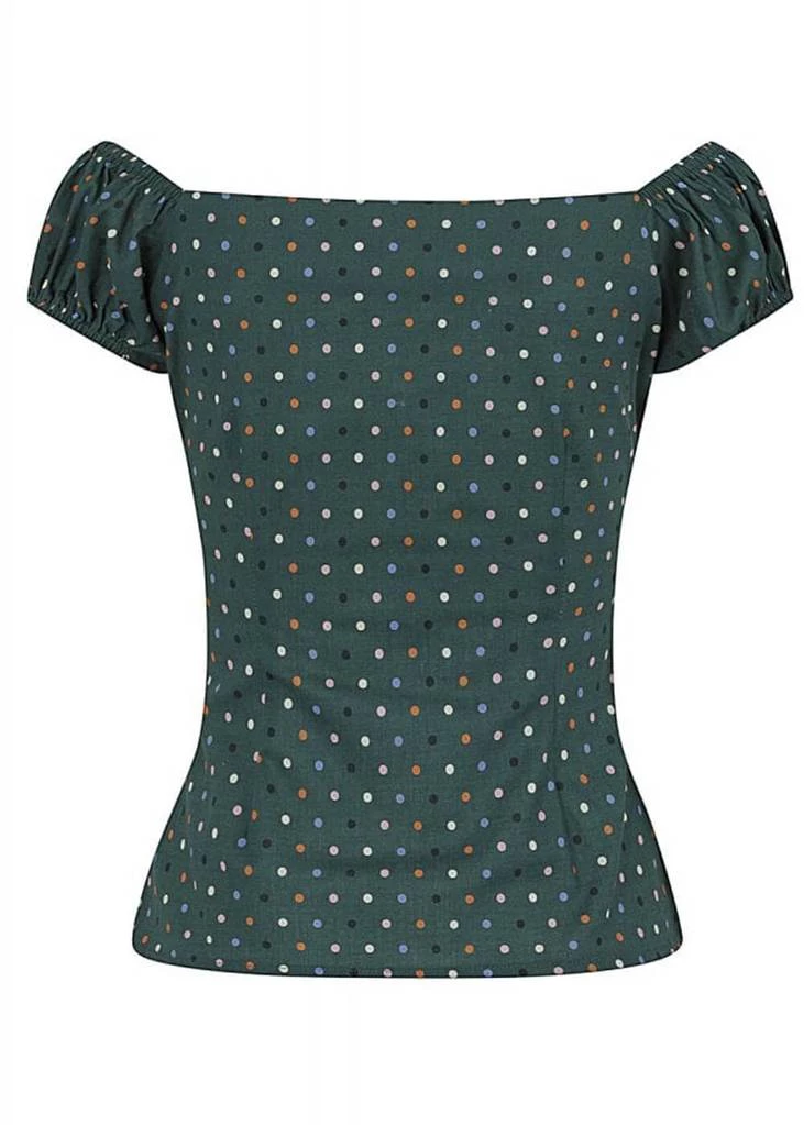 Collectif Dolores Polkadot 50's Top Green