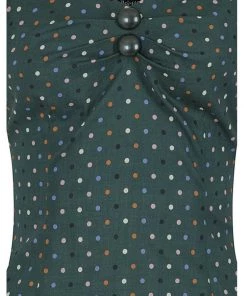 Collectif Dolores Polkadot 50's Top Green