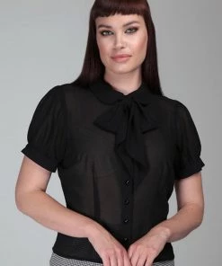 Collectif Erika 40's Blouse Black New In