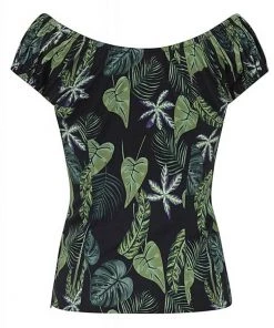 New In Collectif Lorena Black Forest 50's Top Black