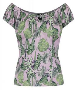 Collectif Lorena Pink Forest 50's Top Pink New In