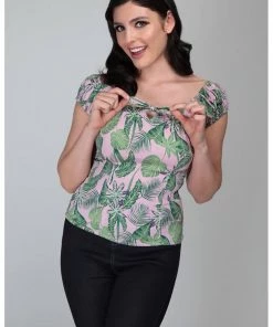 Collectif Lorena Pink Forest 50's Top Pink New In