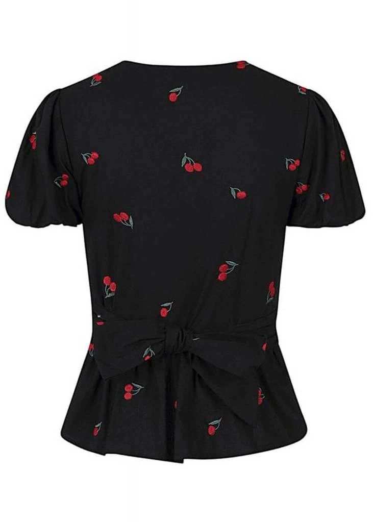 Collectif Mimma Mimi Cherries 40's Blouse Black New In