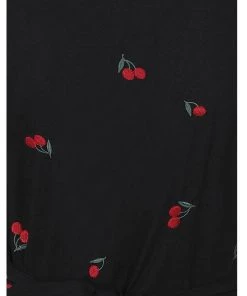 Collectif Mimma Mimi Cherries 40's Blouse Black New In