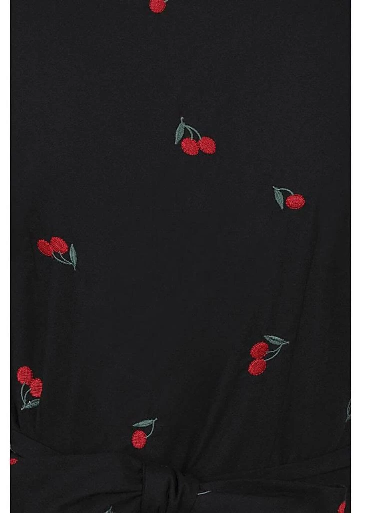 Collectif Mimma Mimi Cherries 40's Blouse Black New In