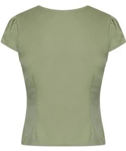 Collectif Rosanna 50's Blouse Green New In