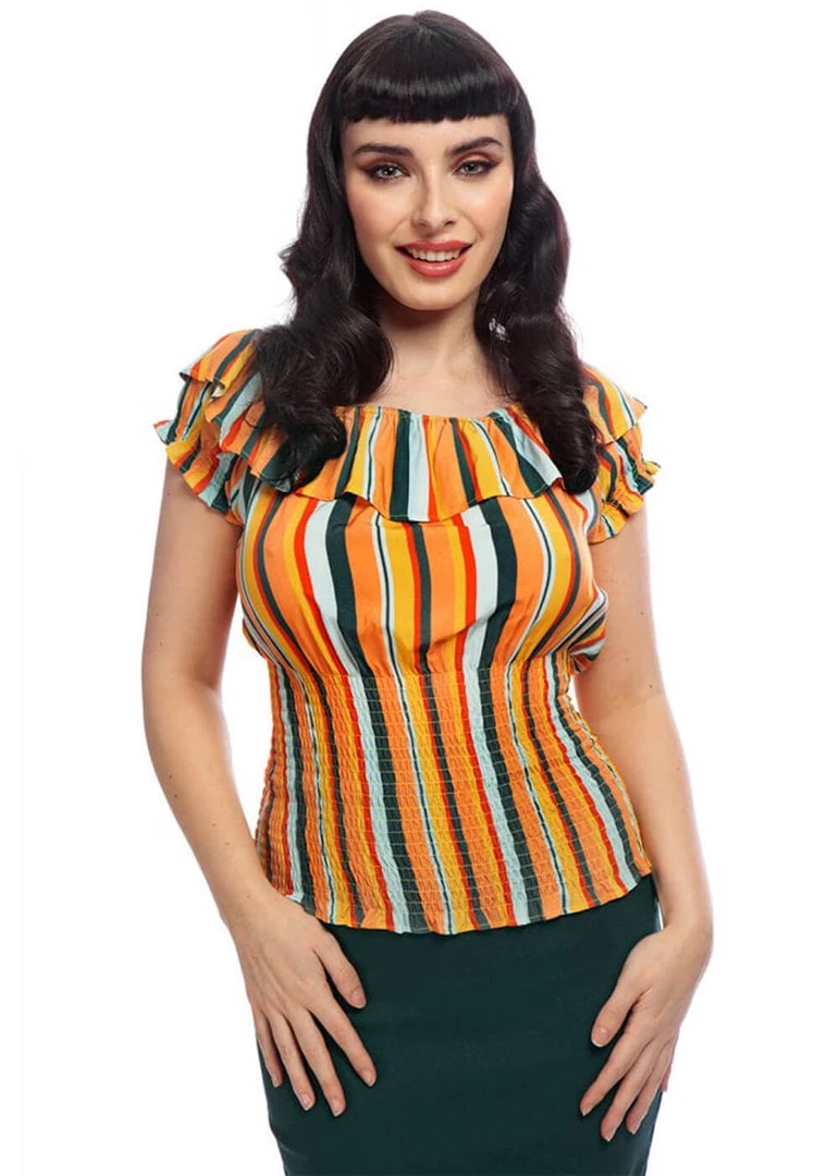 Collectif Bebe Sahara Stripe 60's Top Multi