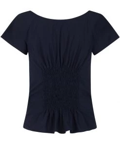 New In Collectif Constance 40's Denim Top Navy