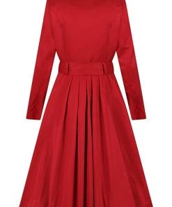 Collectif Korrina 50's Swing Trenchcoat Red New In