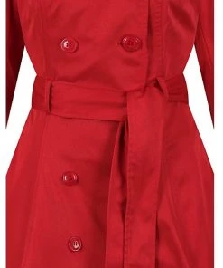 Collectif Korrina 50's Swing Trenchcoat Red New In